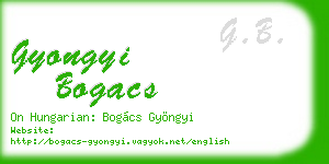 gyongyi bogacs business card