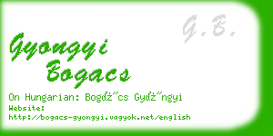 gyongyi bogacs business card